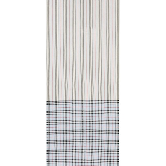 Burberry Stripe And Vintage Check Wool Silk Scarf - Picture 6 of 11